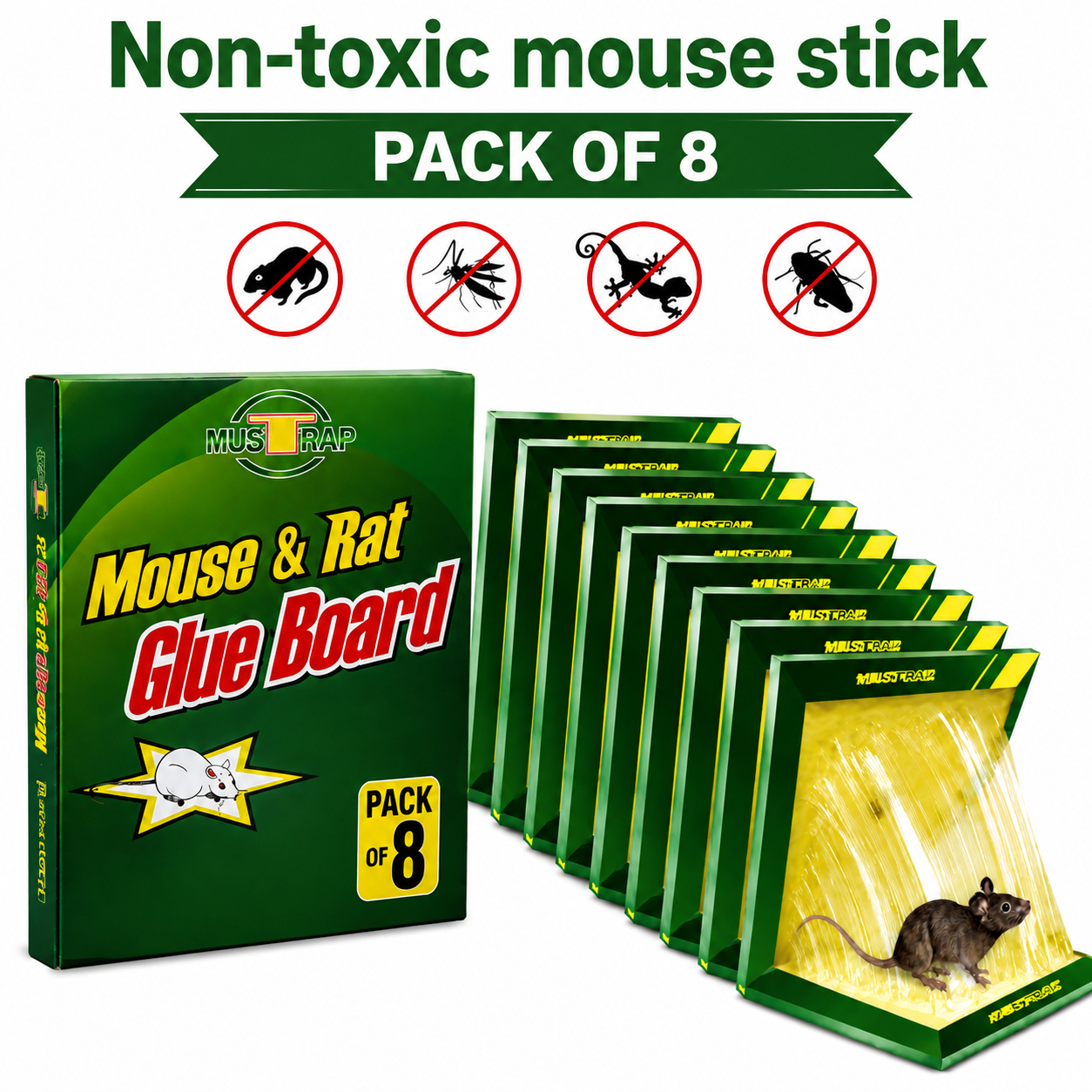 Non-Toxic Mouse Glue Trap | Strong Adhesive Mouse & Rat Glue Board