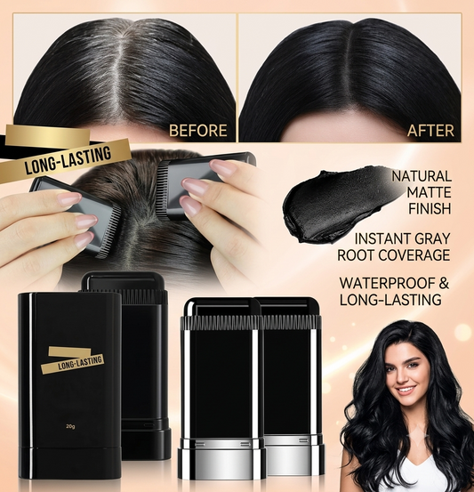 Instant Gray Root Touch Up Stick – Waterproof Hairline & Root Concealer (Dark Brown)