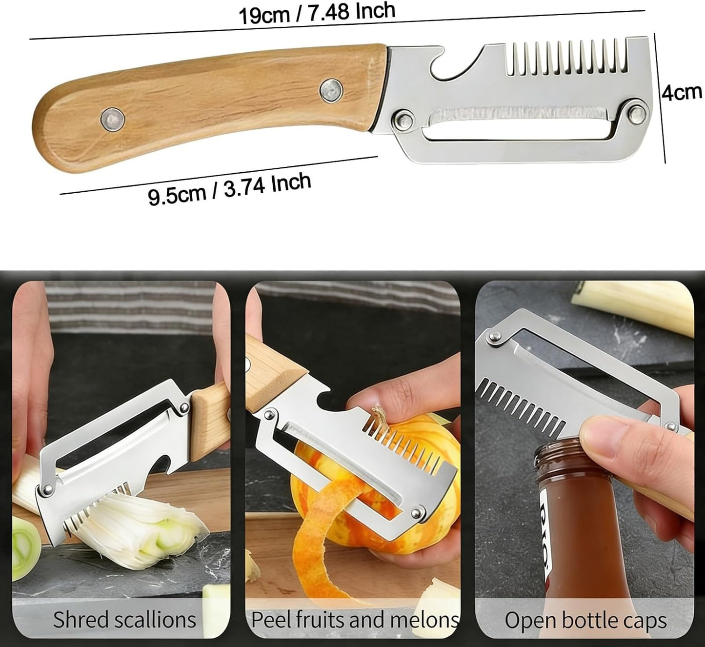 Multi-Blade Green Onion Cutter & Premium Vegetable Peeler