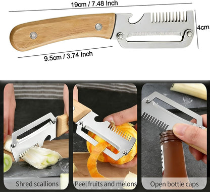 Multi-Blade Green Onion Cutter & Premium Vegetable Peeler