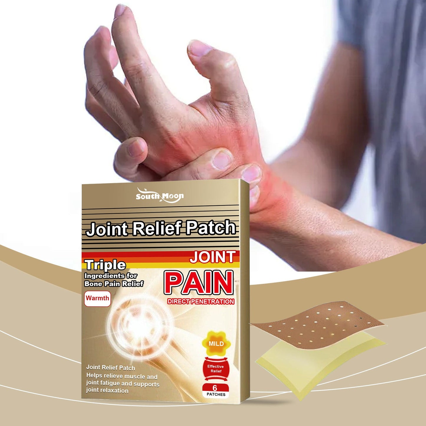 South Moon Joint Relief Patch – Warming Comfort Patches for Knee, Back, Shoulder & Muscle Support