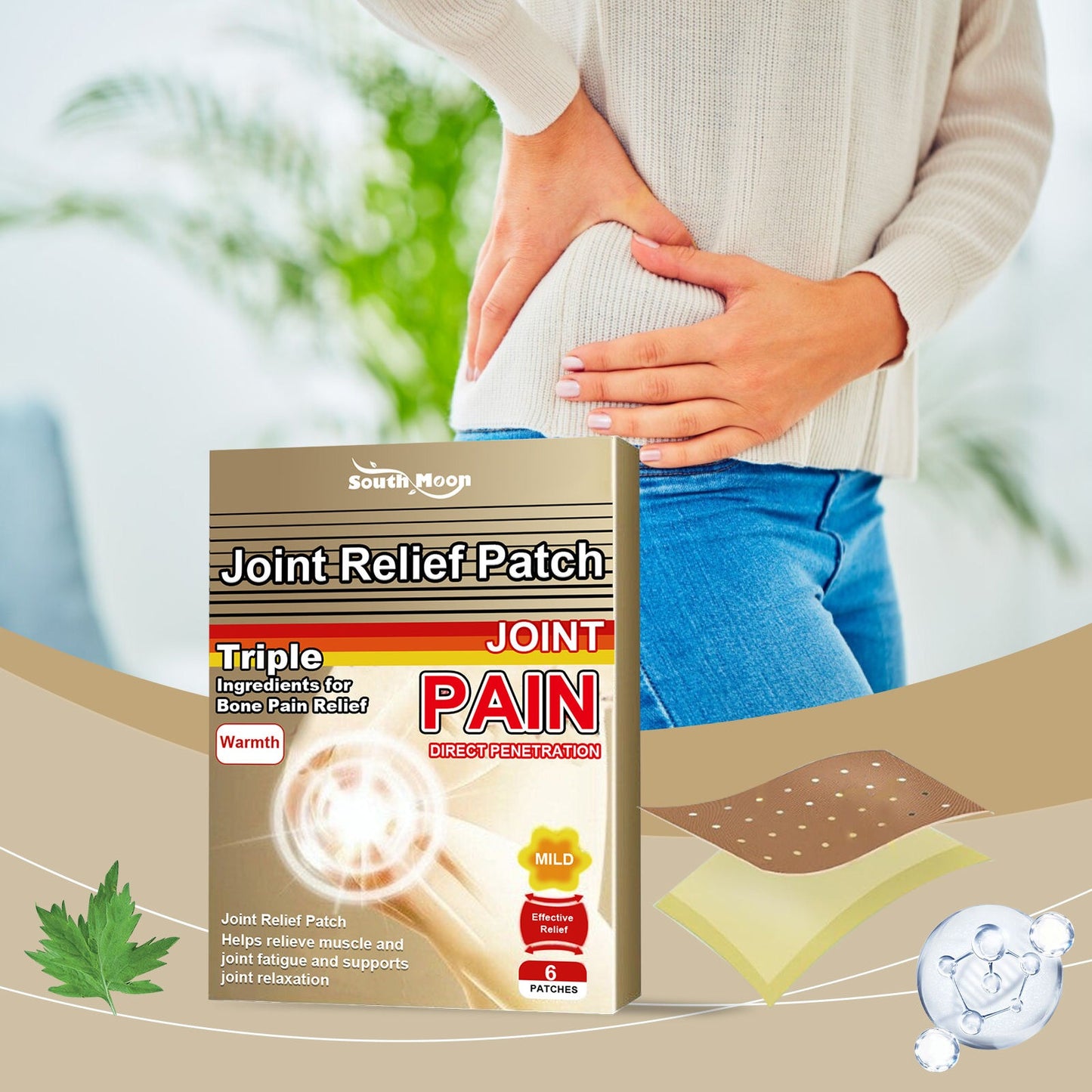 South Moon Joint Relief Patch – Warming Comfort Patches for Knee, Back, Shoulder & Muscle Support