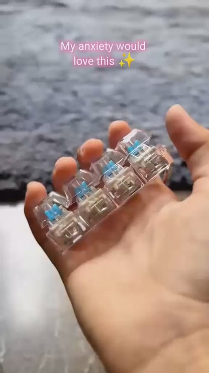 The Clicky Matrix: 4-Key Mechanical Switch Fidget Keychain (LED Light-Up)